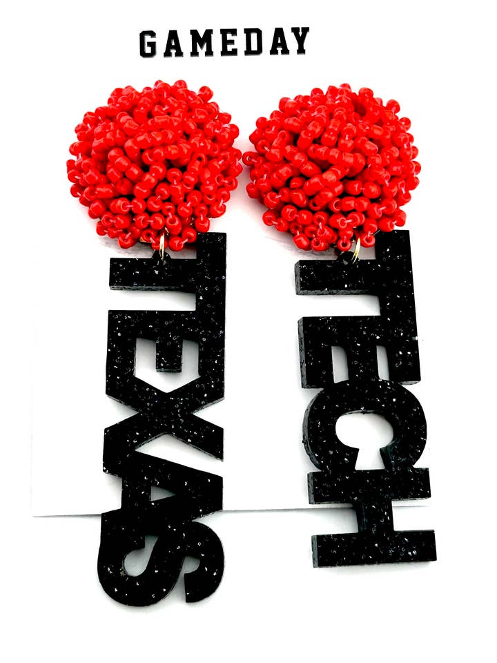Texas Tech Earrings for wholesale by Cora's Den
