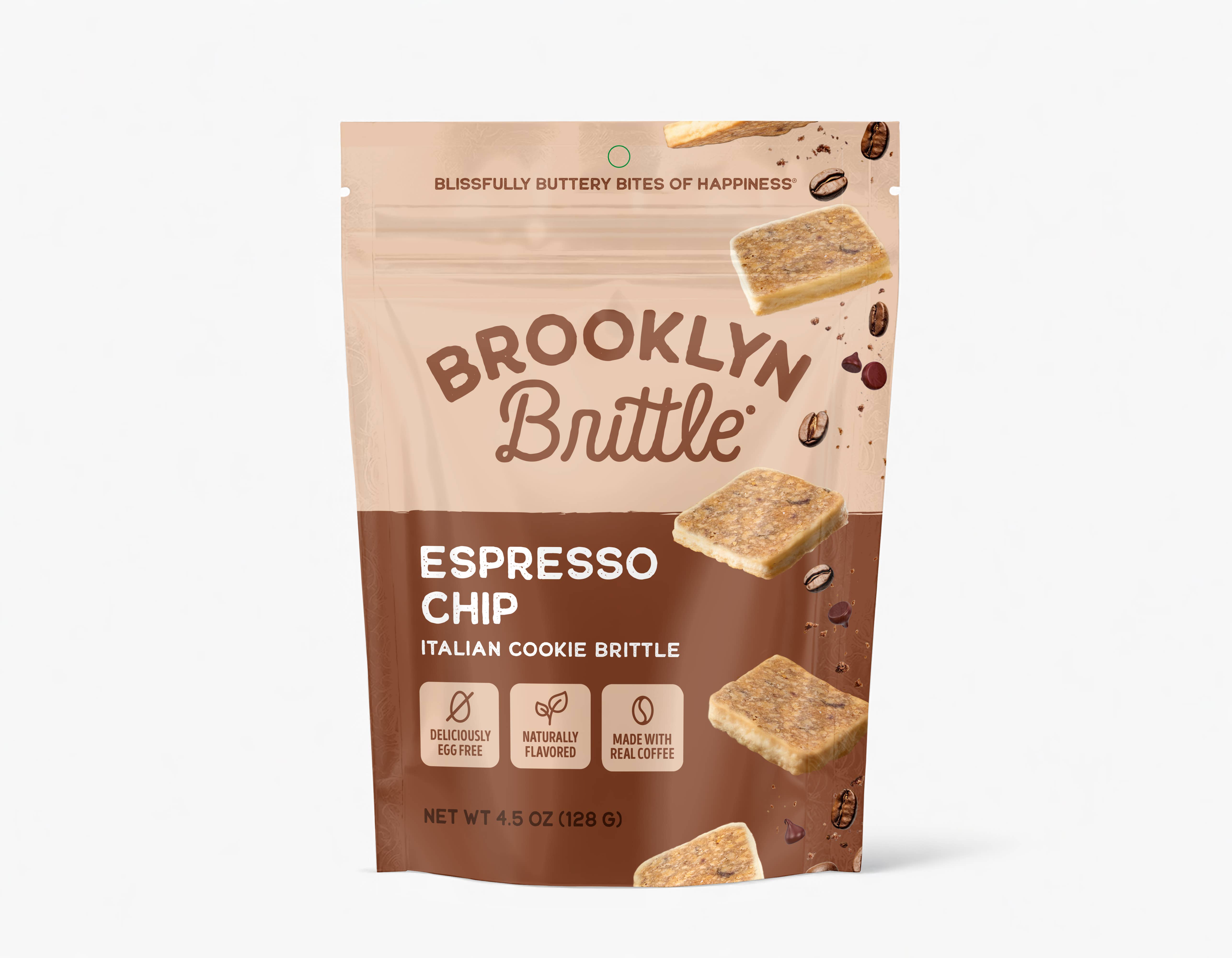 Brooklyn Brittle – wholesale Biscuit – Espresso Chip Italian Cookie Brittle - Pouch Bag