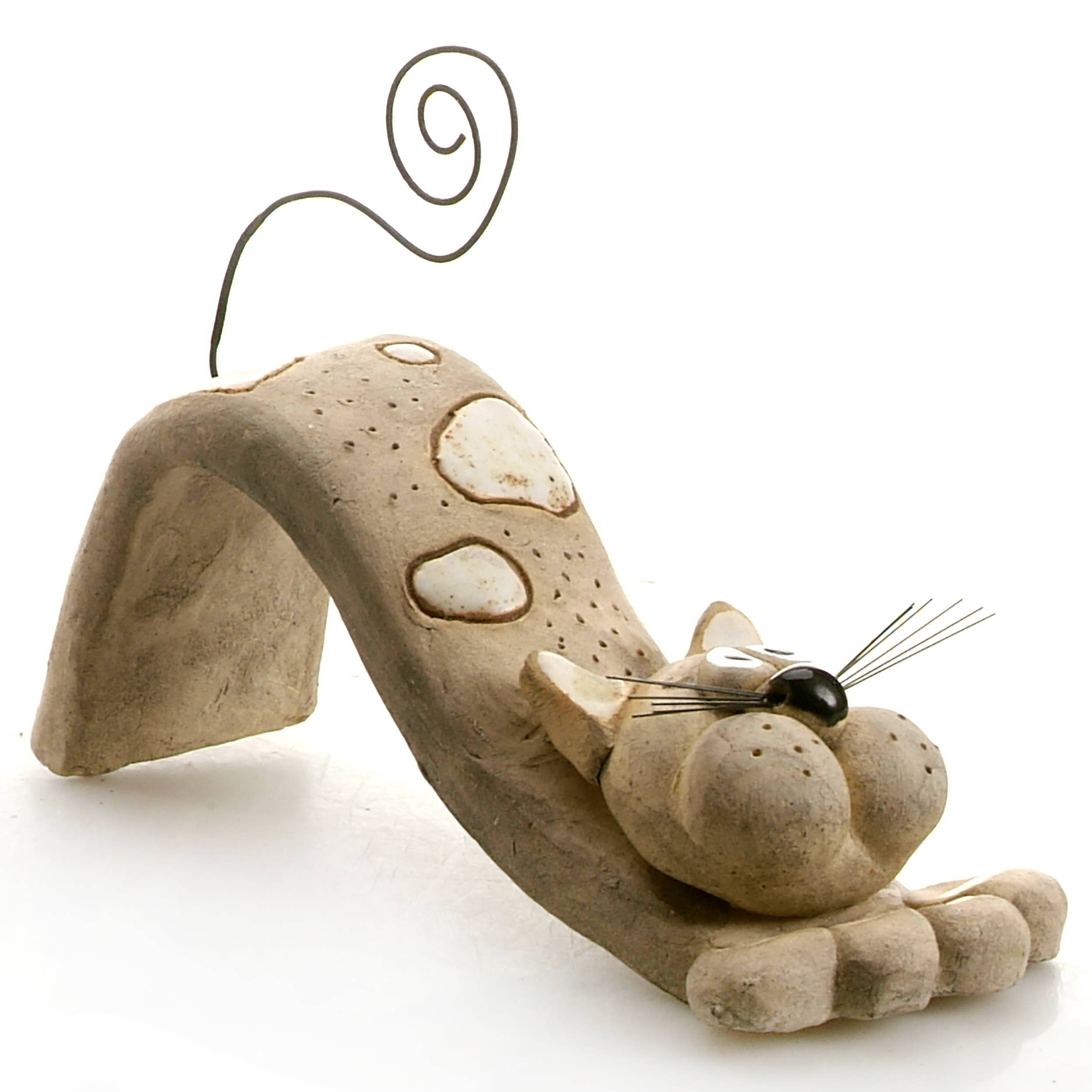 Enigma Supplies – Engroshandel Pyntefigur – Bendy Cat med Whiskers keramisk figur | Forskellige farver4