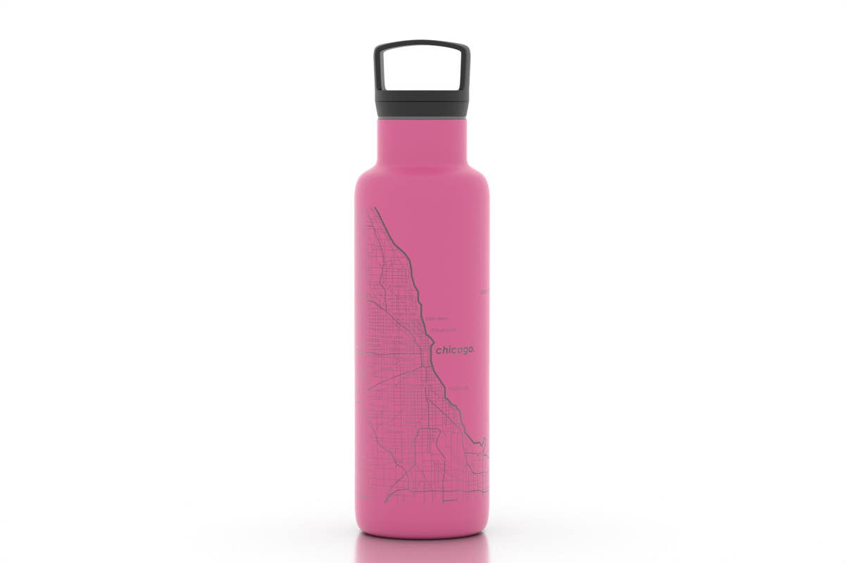 Well Told - Wholesale Water Bottle - Chicago, IL City Map - 21 oz Insulated Water Bottle6