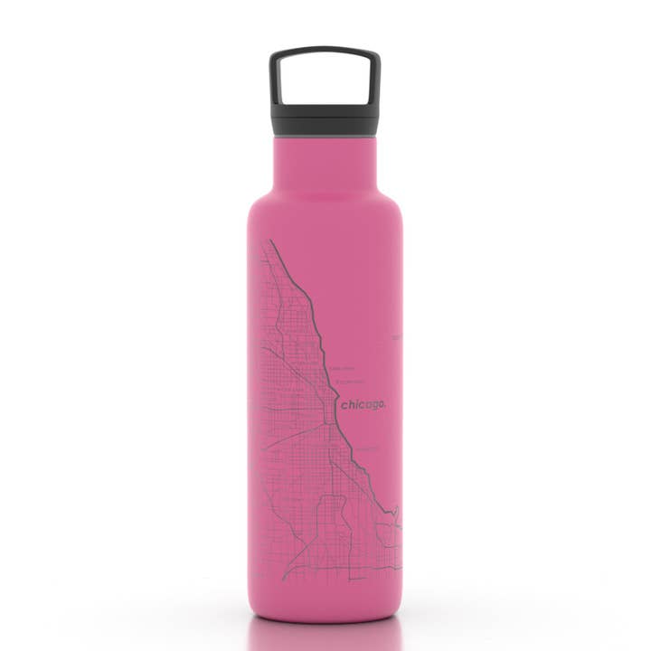 Well Told - Wholesale Water Bottle - Chicago, IL City Map - 21 oz Insulated Water Bottle6