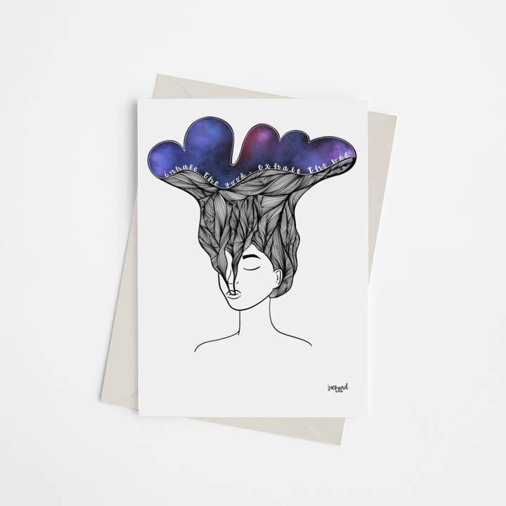 Inhale the Good - Greeting Card for wholesale by Black Cat Bazaar