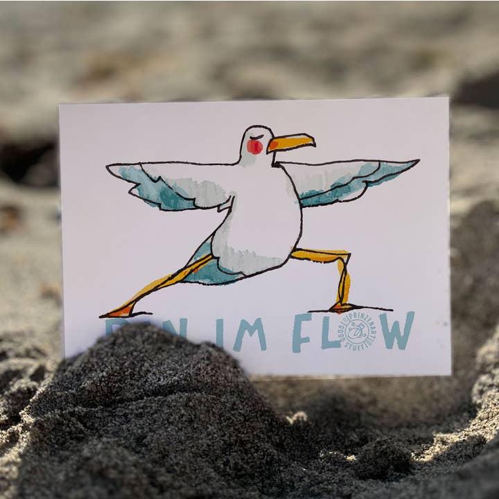 Carte postale « Héroïne » | Carte de vœux inspirante Yoga Mouettes pour la vente par Prinzenart