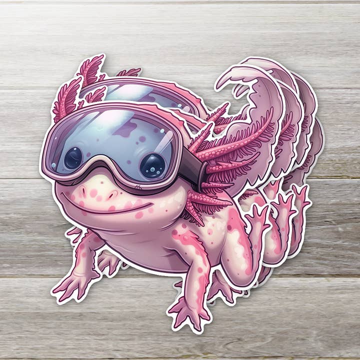 Ozark Sticker Company - Wholesale Sticker - Axolotl with Goggles Sticker