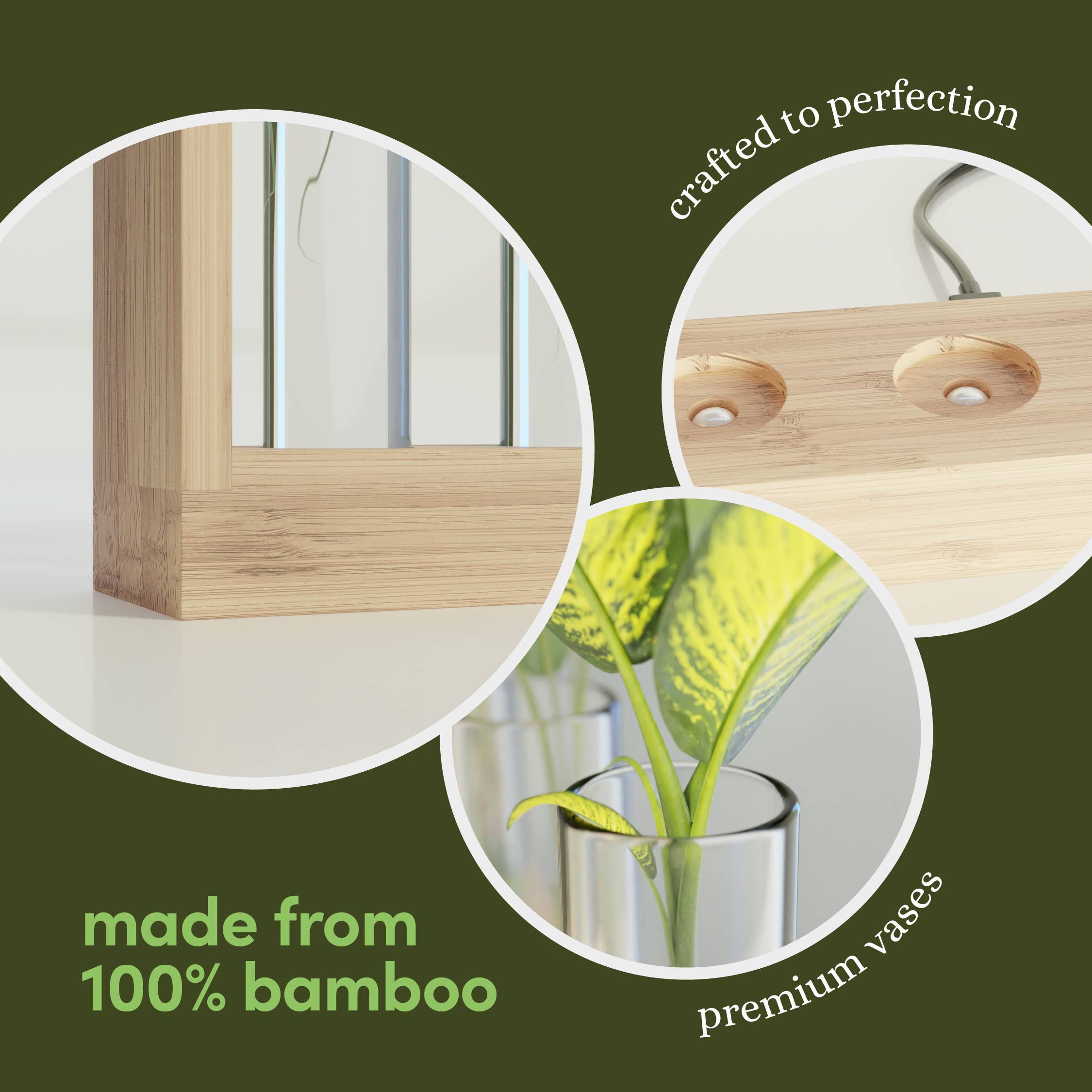 Planter's Choice - Wholesale Live Plant - Light Up Bamboo Vial Air Planter6