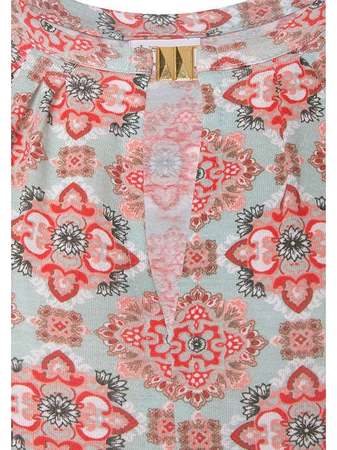 Multi Print LASCANA Women's Printed Keyhole Neckline Top for wholesale on Faire