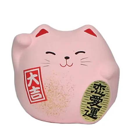Miya Company - Wholesale Decorative Figurine - Feng Shui Fortune Cat 2-1/8"h Pink