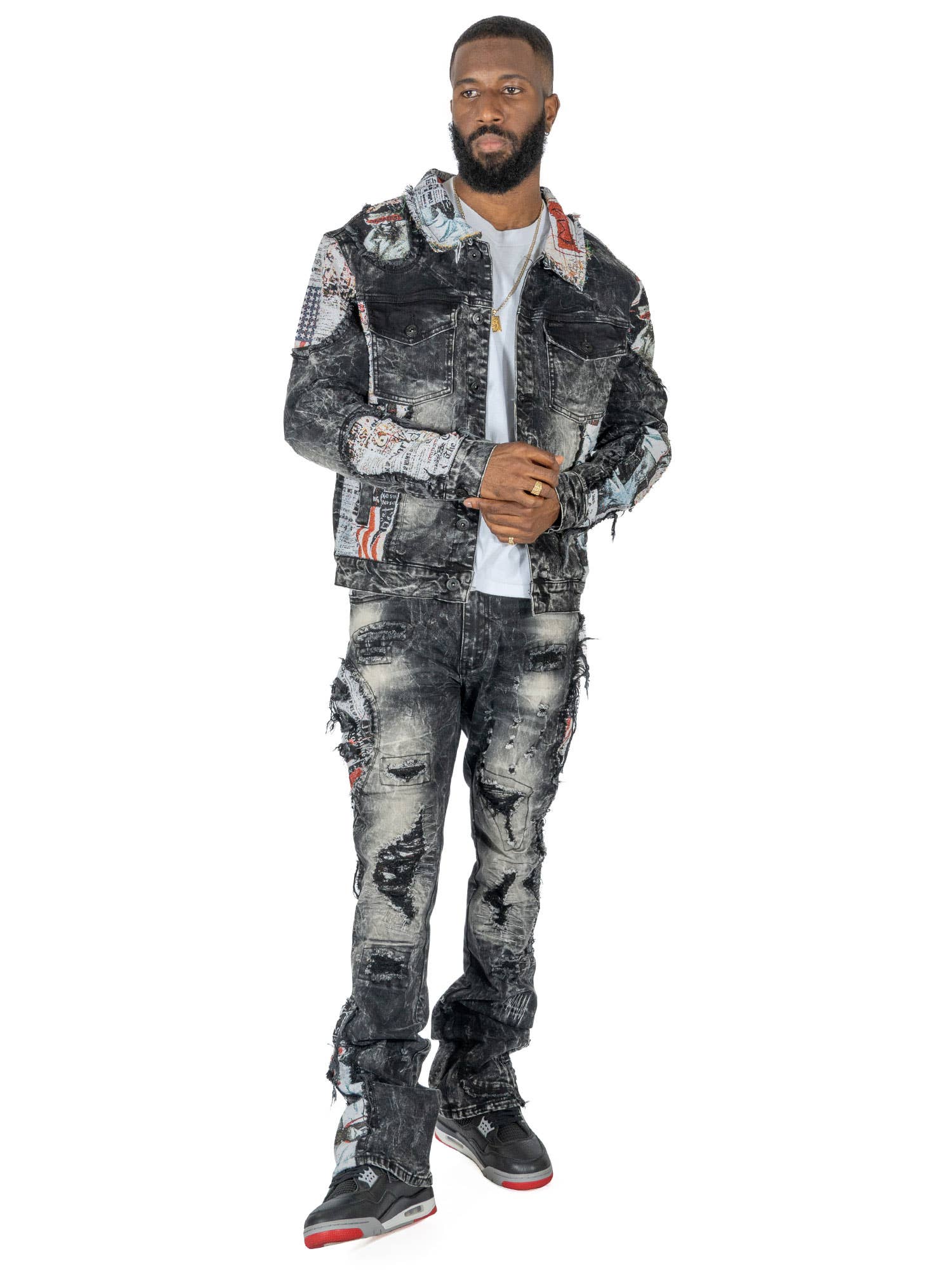 NOIR Jean en denim Mohadi M1914 - Noir en vente sur Faire1