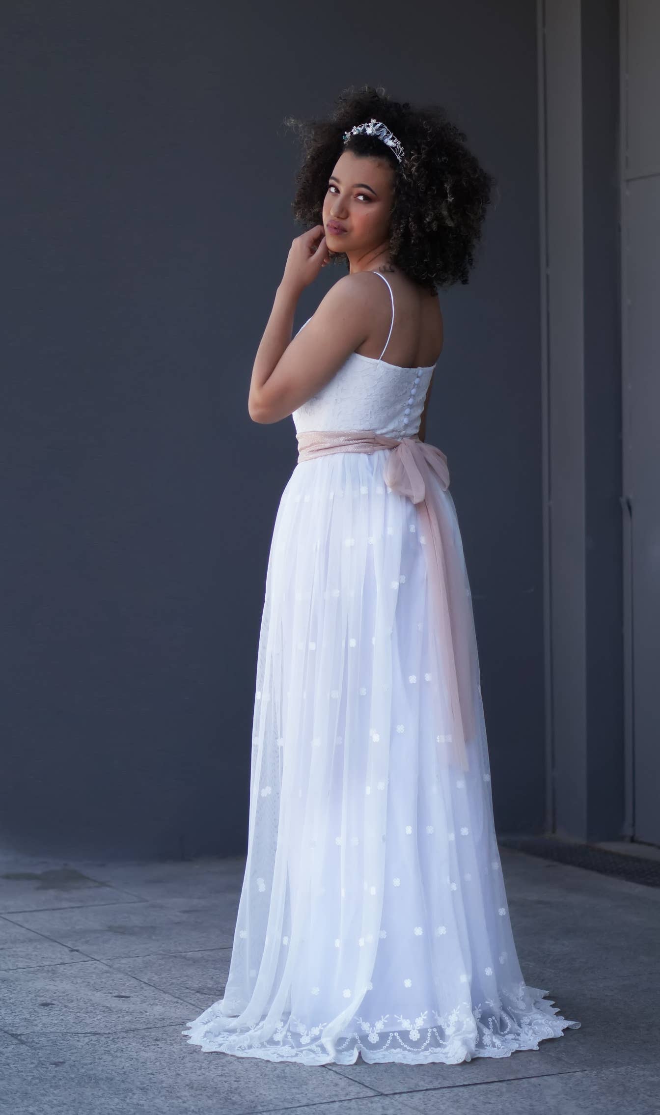 Swiss Dot Tulle Wedding Dress