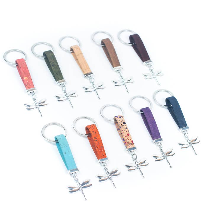 Meninas Bonitas Cork – wholesale Nyckelringar - Dam – 10MM naturlig kork handgjord nyckelring I-03-B-MIX-10