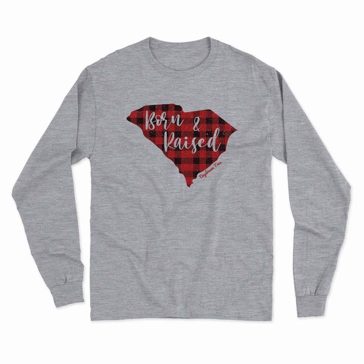 Daydream Tees Born & Raised SC Long Sleeve for wholesale by Daydream Tees