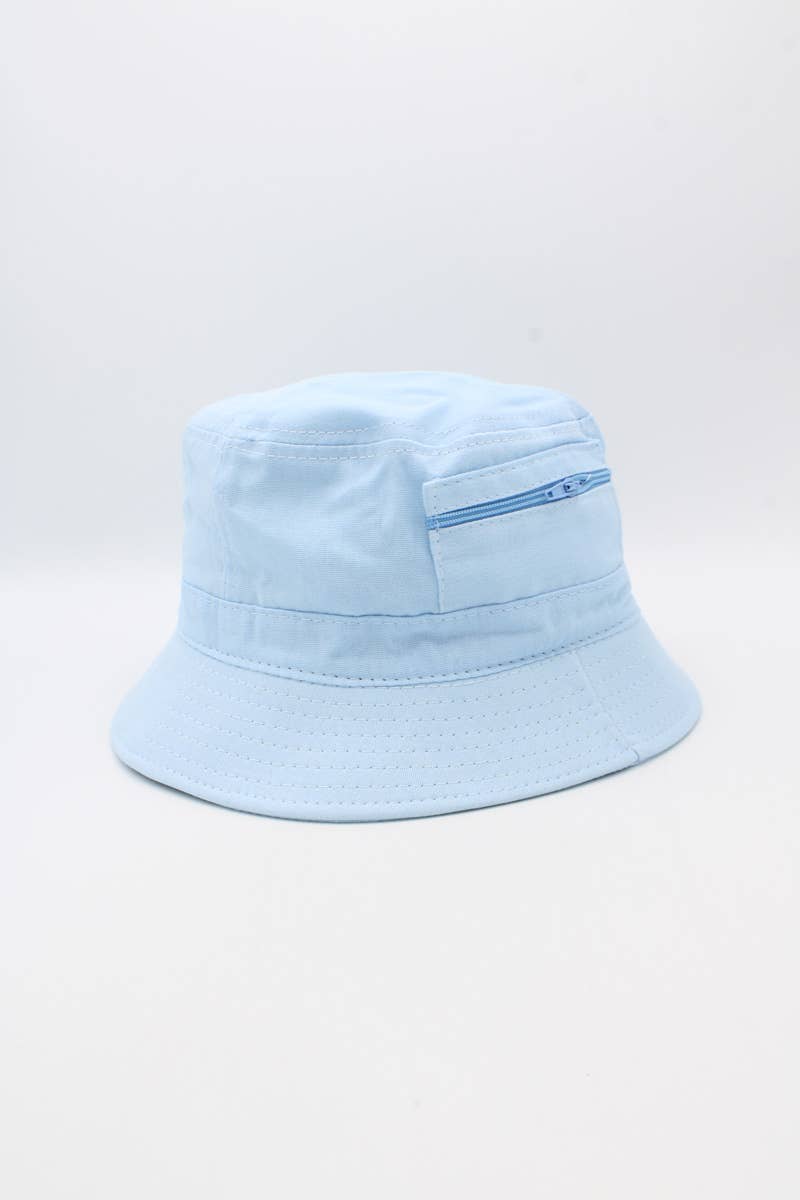 Hologramme Paris - Wholesale Bucket Hat - Unisex - Plain Cotton Classic Bucket Hat with Zip21