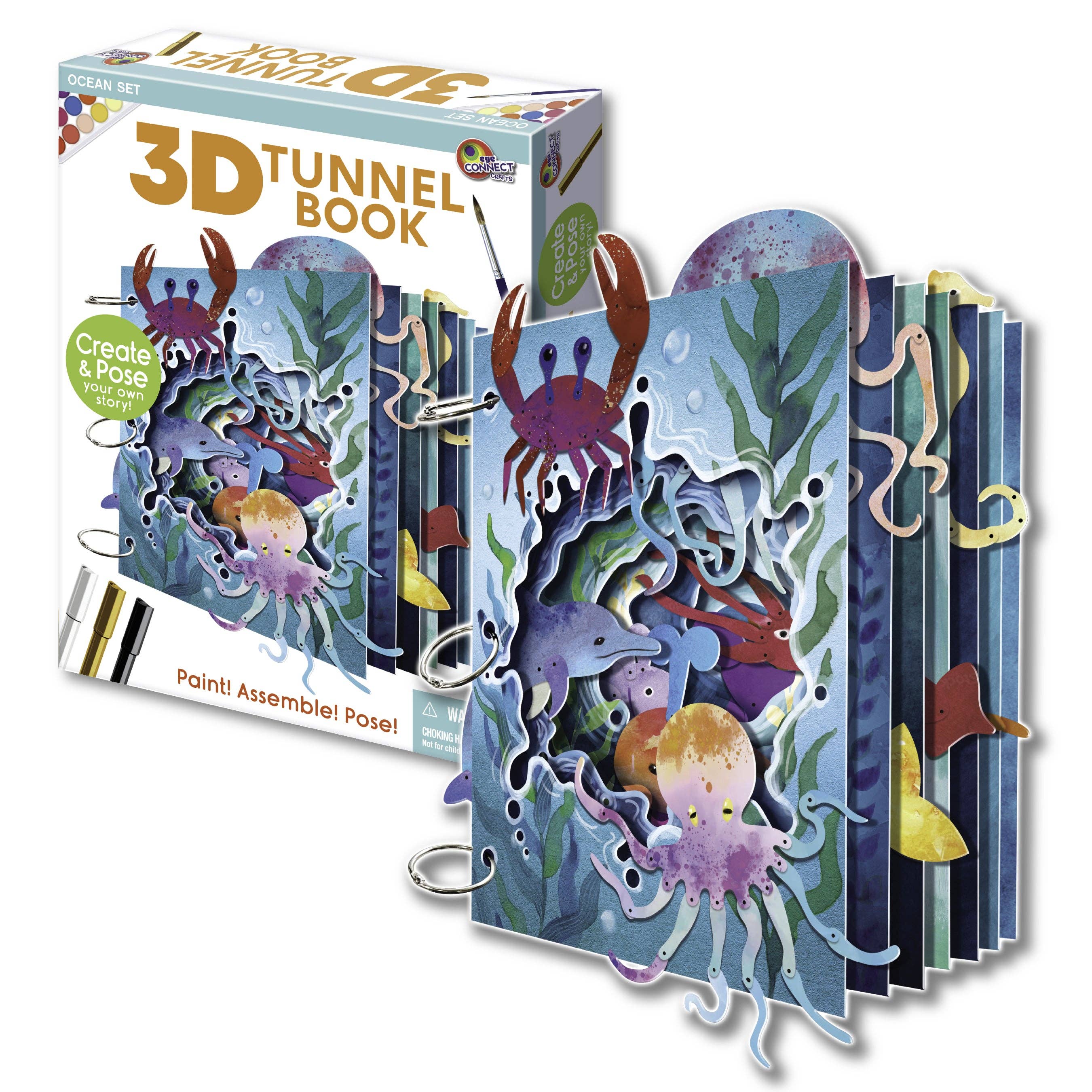 EyeConnect Crafts - Wholesale DIY Craft Kit - Kids - 3D Tunnel Book: POND (Deluxe Size)14
