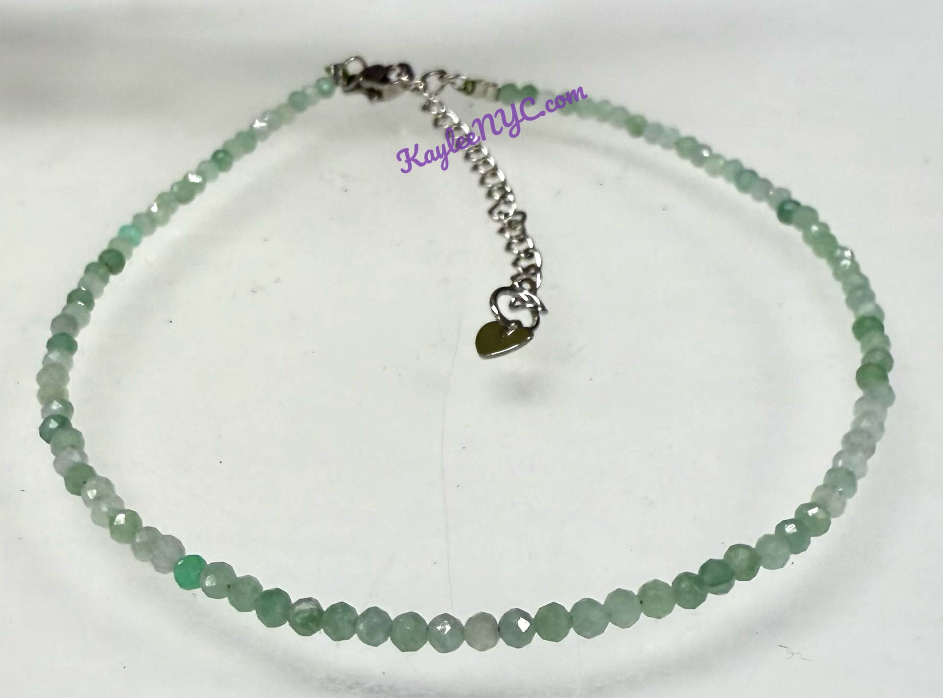 KayleeNYC - Wholesale Anklet - 2mm Natural Burma Jade Jadeite Anklets Crystals Healing 5