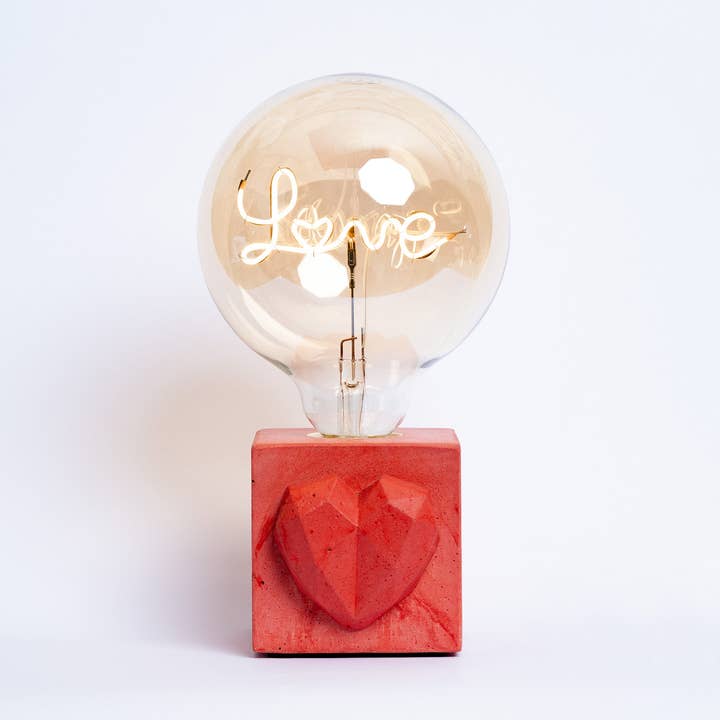Love Lamp - Red Concrete for wholesale by Junny
