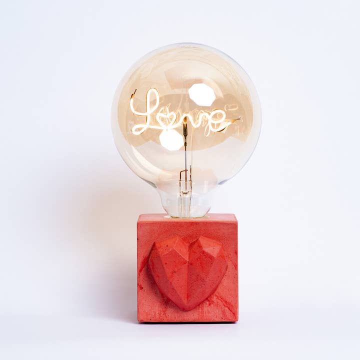 Love Lamp - Red Concrete for wholesale by Junny