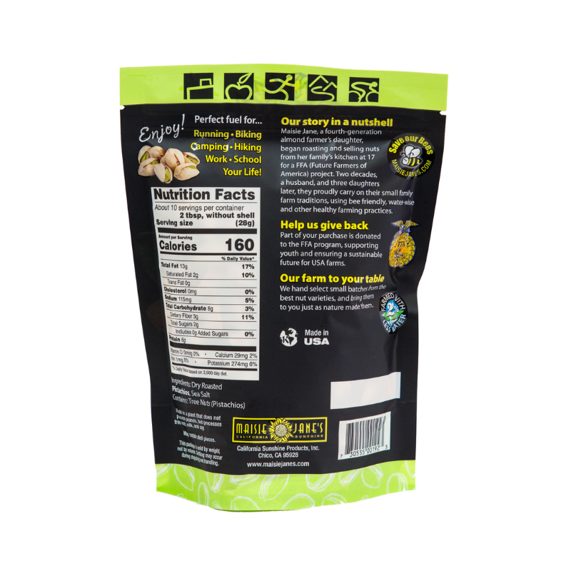 Maisie Jane’s - Wholesale Nuts - Pistachio Roasted & Salted In-Shell, California 10 oz.3