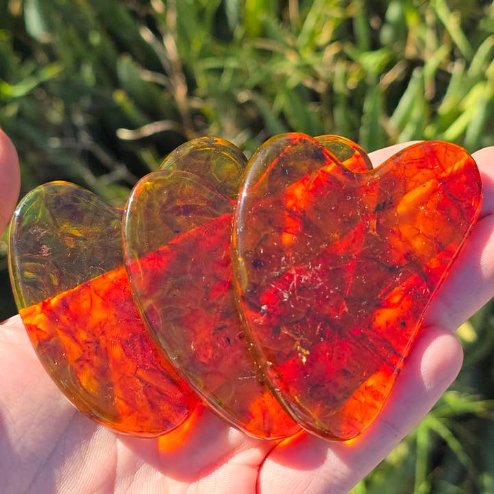 Amber Gua Sha ~ Crystal Self Care ~ Minerals ~ Beauty Tools for wholesale by Aquamarine Daydream Wholesale