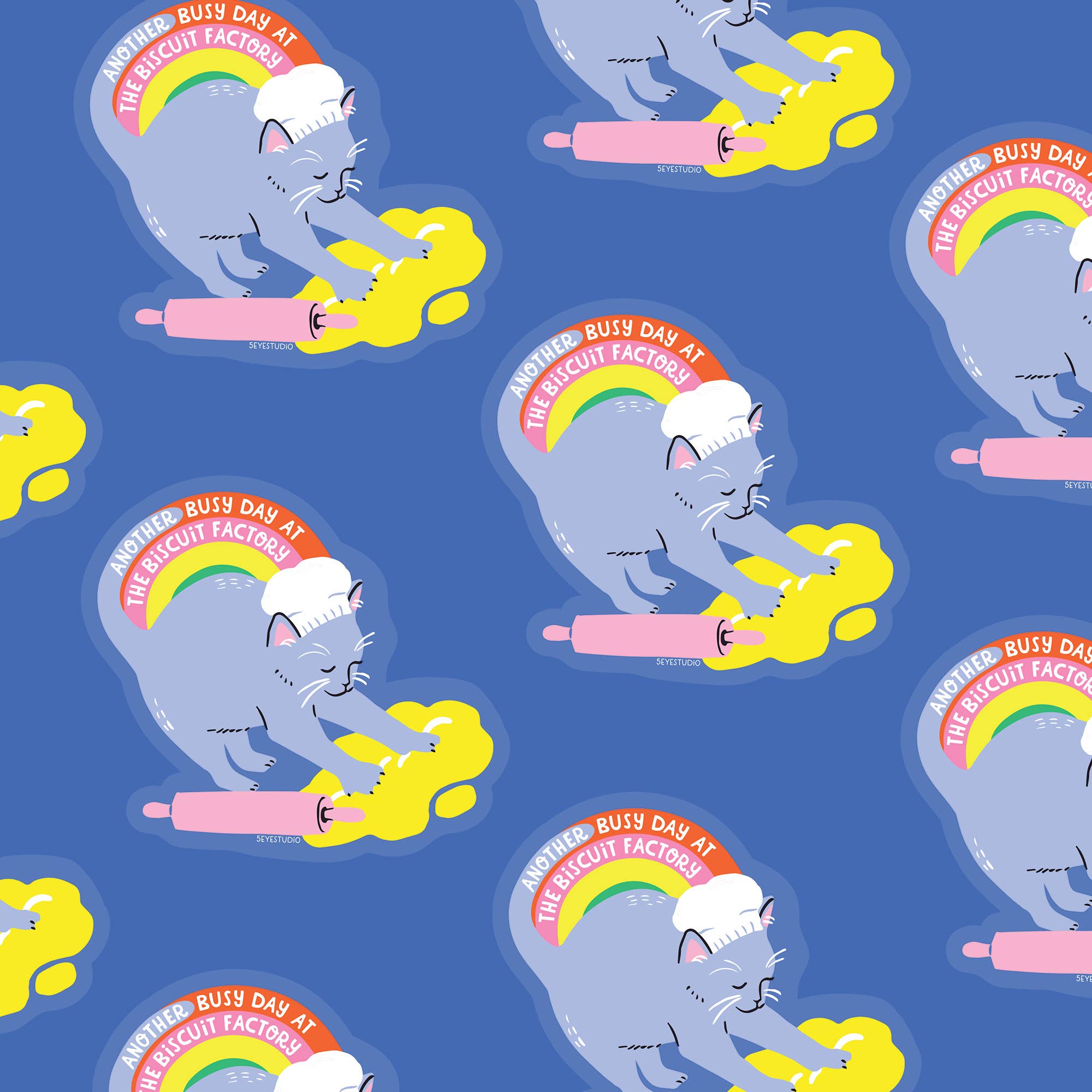 5 Eye Studio – Großhandel Aufkleber – Biscuit Factory Kitty Vinylaufkleber, transparent3