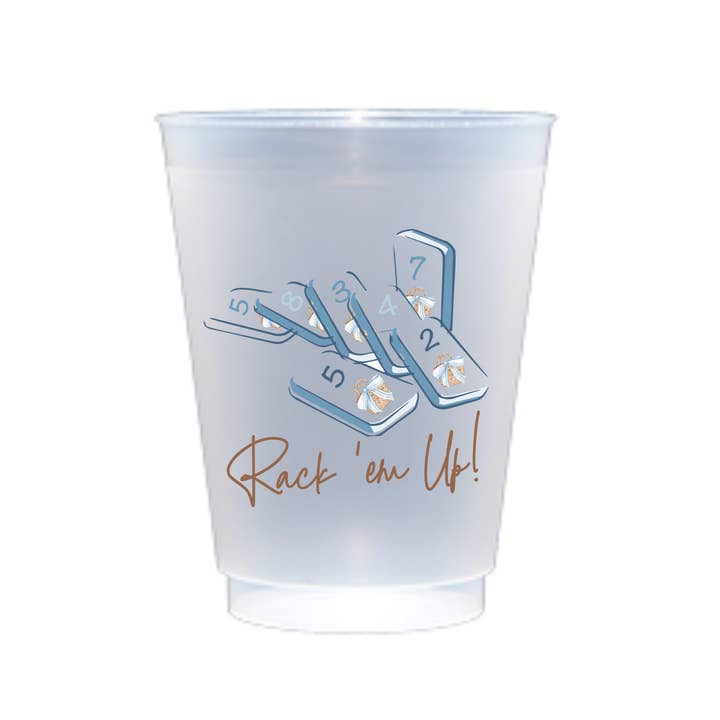 Busy Bee Gift - Wholesale Disposable Cup - Rummikub Shatterproof Frost Flex Cups | 16 oz Set of 8 Cups
