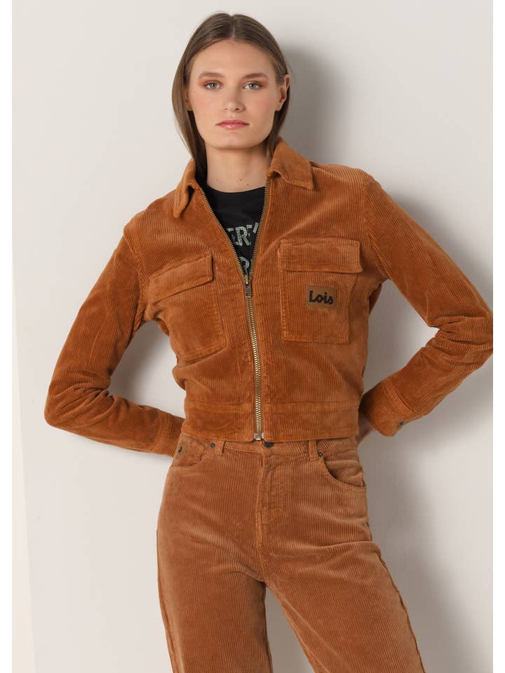 Marrón LOIS JEANS - Cazadora de pana gruesa Bolsillos plastron de venta al por mayor en Faire