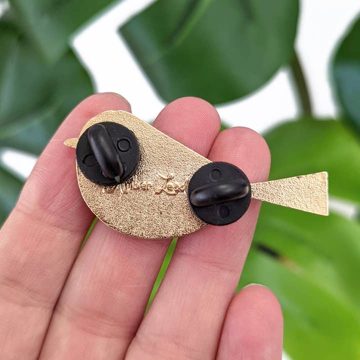 Amber Leaders Designs - Wholesale Lapel pin/button - Chickadee Bird Hard Enamel Pin3