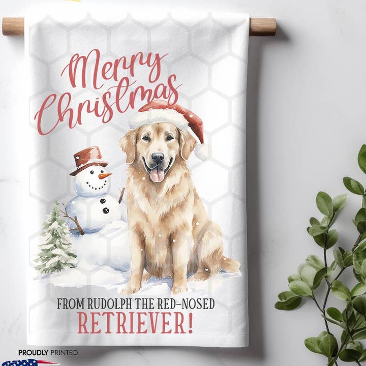 Rudolph den rødnæsede Golden Retriever jul for engroshandel hos ADDLE iNK