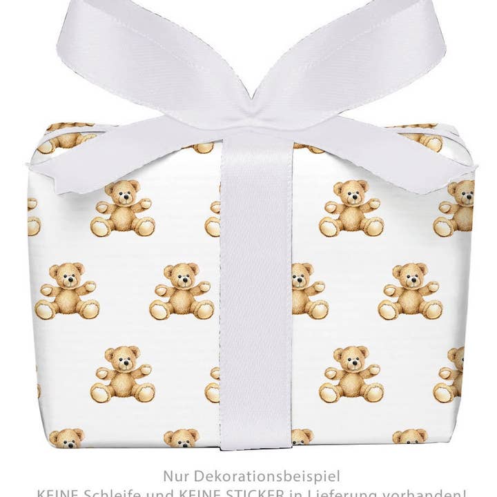 3 Bögen Geschenkpapier TEDDY Teddybär Kuscheltier Geburt Tau für den Großhandel von fioniony®