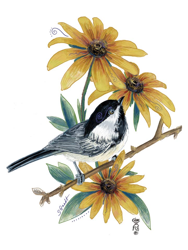 Chickadee Tea Towel for wholesale by Give A Fig