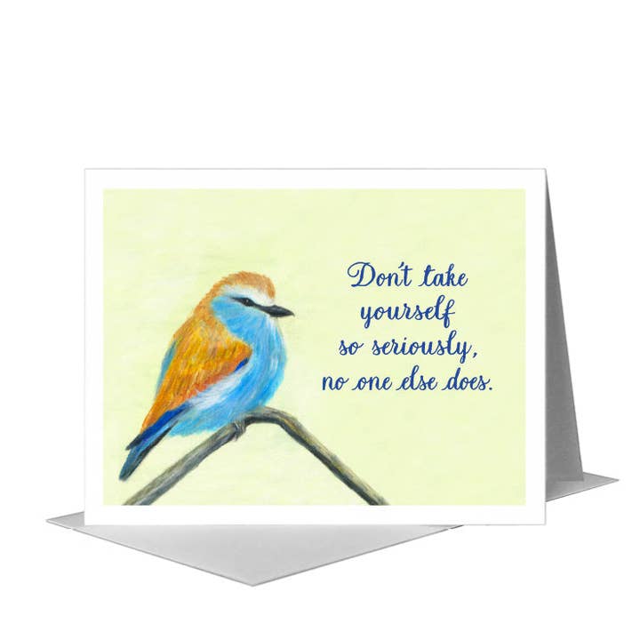 Rufsig brun blå fågel, gratulationskort (#8322E) för wholesale av Printed Canvas