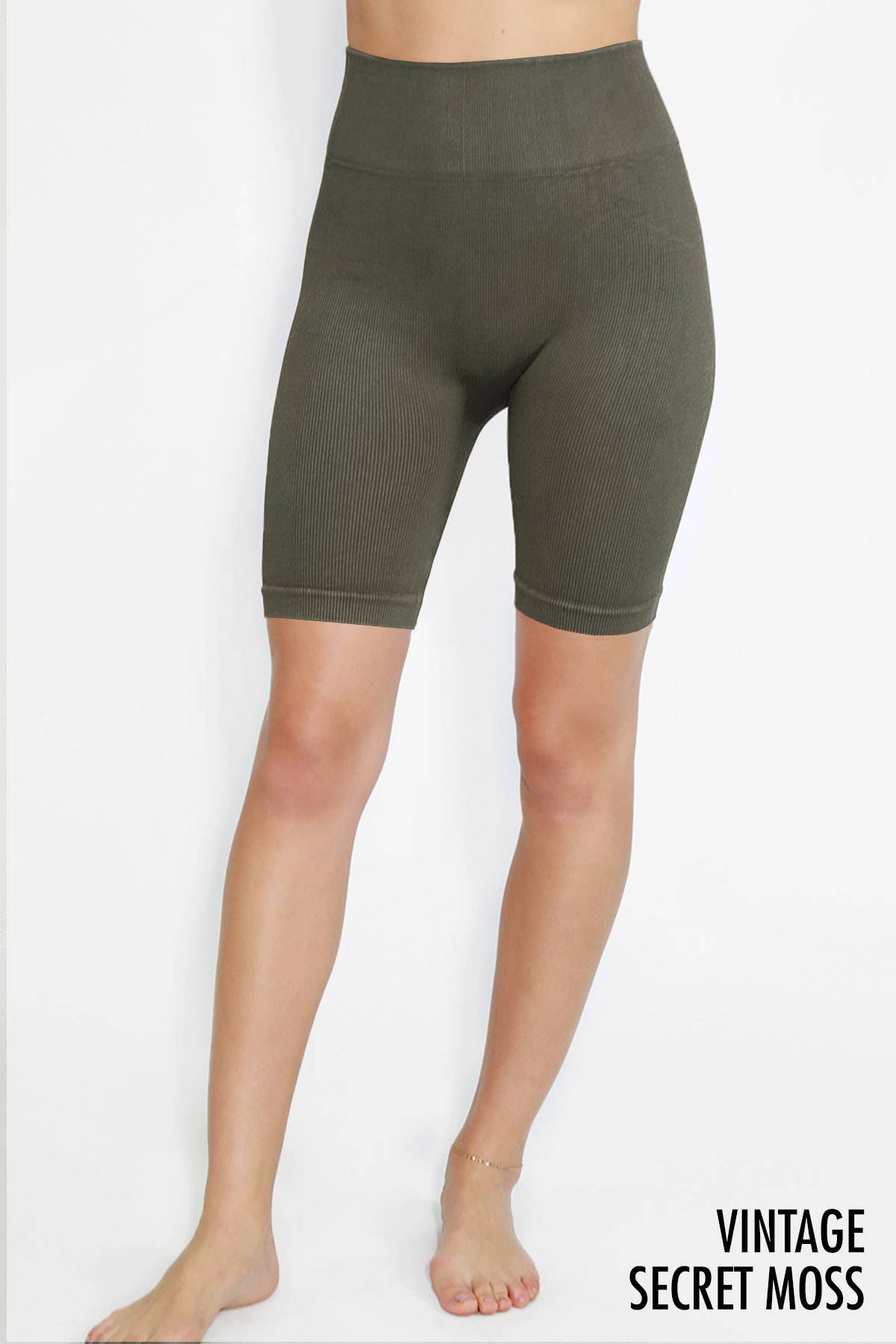 NIKIBIKI - Wholesale Athletic Shorts - Women's - NB8055 - Vintage Ribbed Highwaist Biker Shorts12