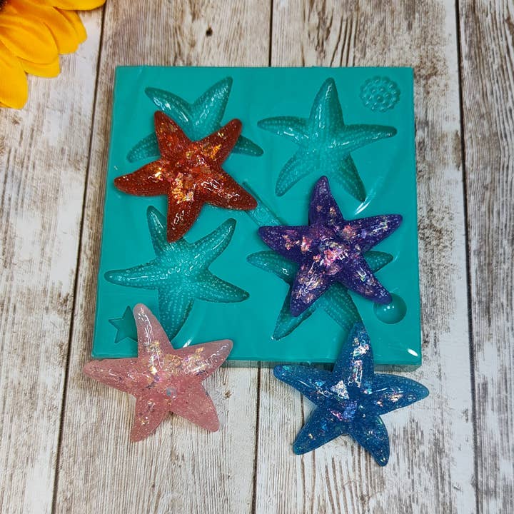 Serena Creazione di Serena Stampone – wholesale DIY craft kit – Starfish Mold 4pcs 5cm in silicone for resin and plaster3