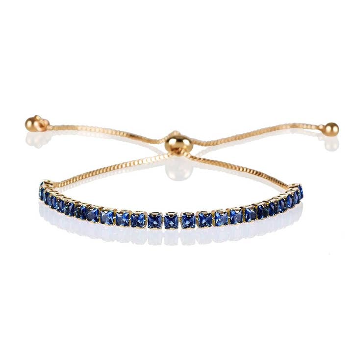 Adjustable Gold Bracelet for Women with Blue Stones for wholesale by Namana