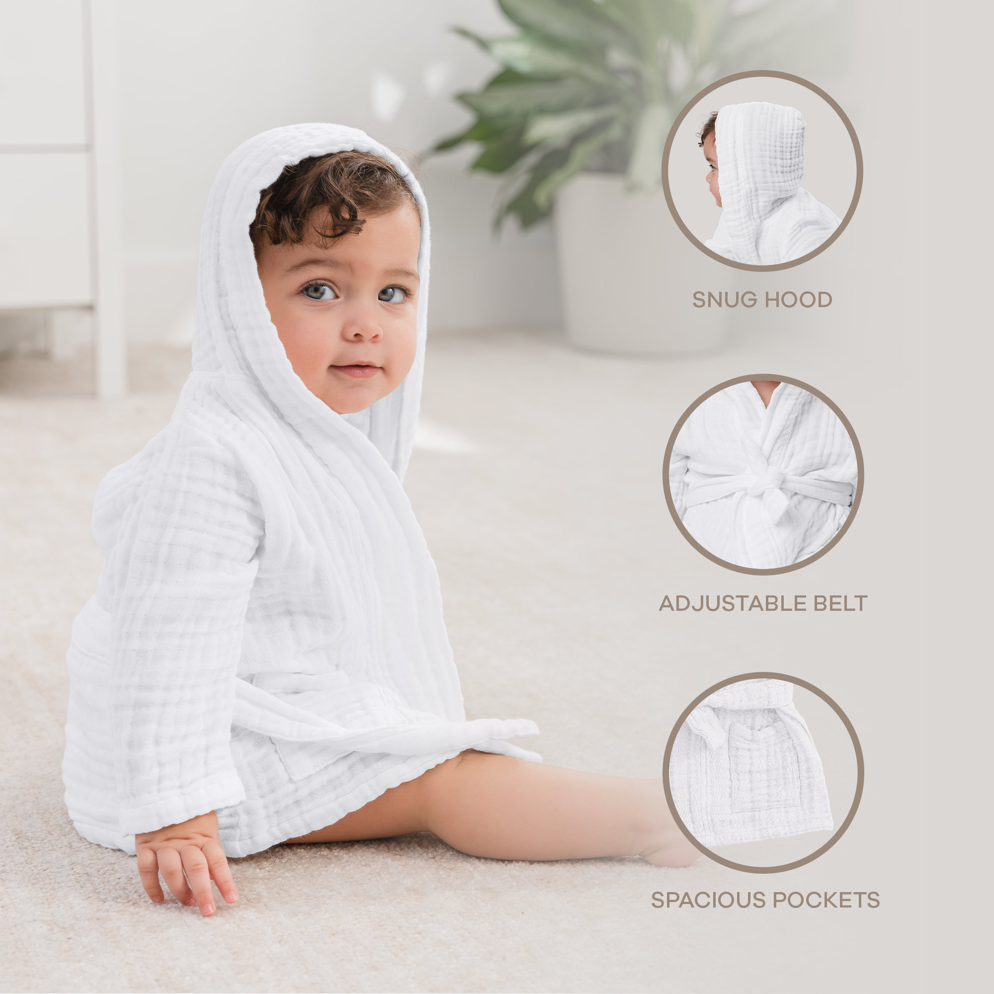 Comfy Cubs - Wholesale Robe - Kids - Muslin Bath Robe for Kids, Cotton Bathrobe by Comfy Cubs1