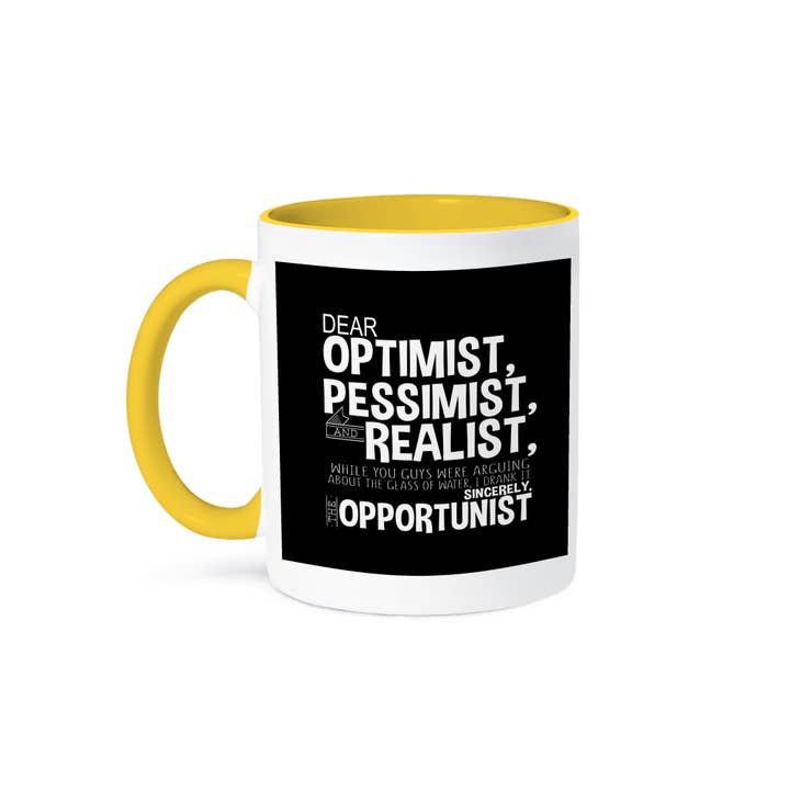 3dRose - Wholesale Coffee Mug - 3dRose, Dear Optimist, Pessimist, and Realist - Ironic Funny Quote, Mug