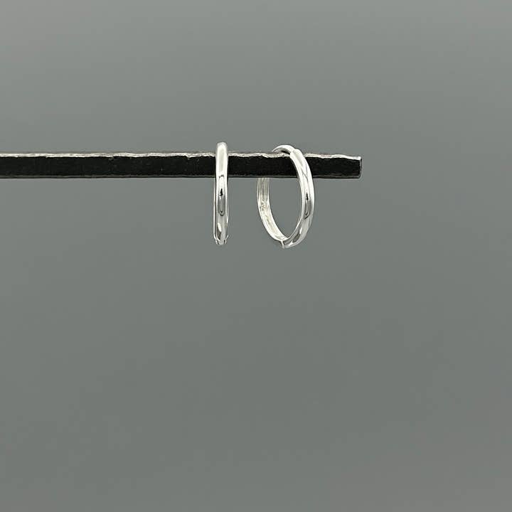 Thin Rounded 15mm Clicker Huggies for wholesale by Something Silver