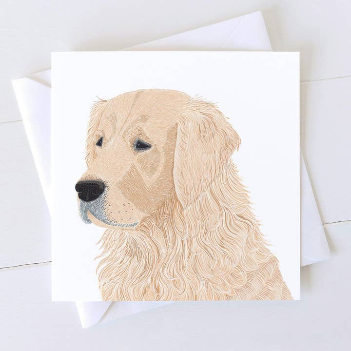 Carte pour chien Golden Retriever pour la vente par Bird the Artist