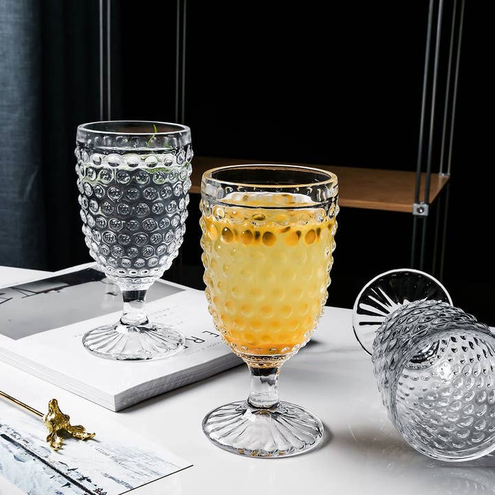 Everest Global - Wholesale Wine Glass - Hobnail Collection Beverage Goblet Glasses set of 62