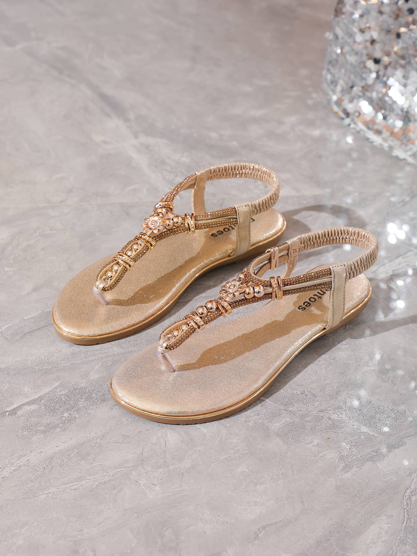 Rentoes – wholesale Sandals – Women's – Flat Flip Flops Diamante Sandals for Women JS698-5211