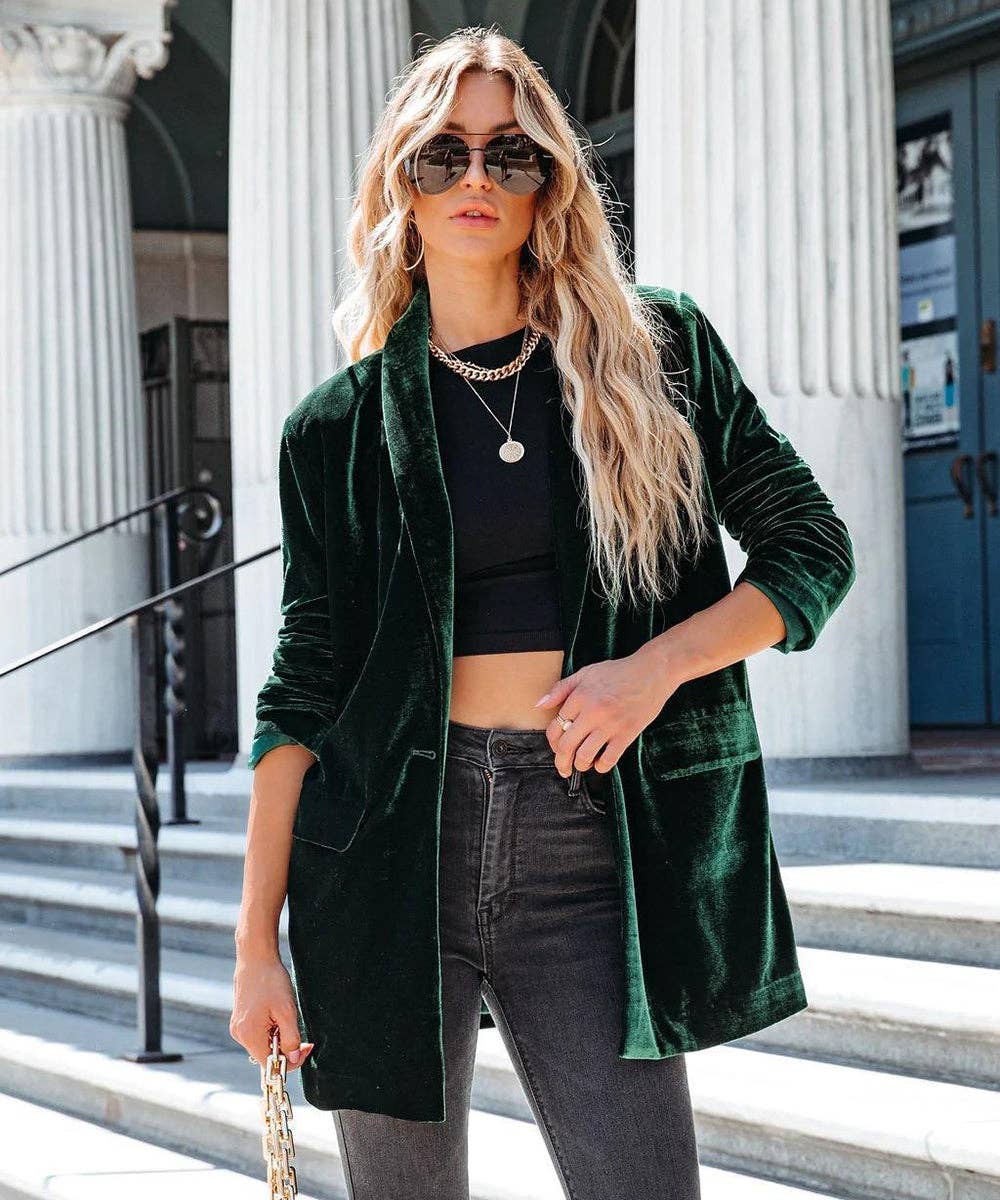 Aria Romance - Wholesale Coat - Women's - Lapel Collar Draped Open Coat8