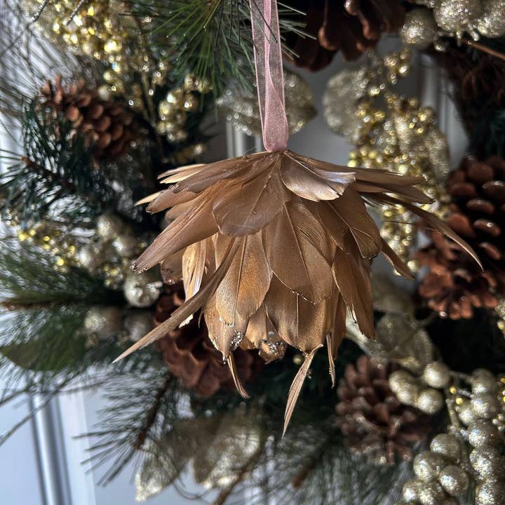Ornamento de Natal Dourado Metálico por atacado de Zucker Feather Products