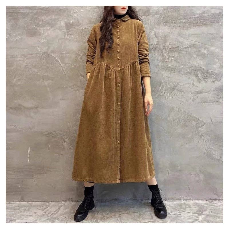 OceanusSwim – wholesale Coat – Women’s – Cozy Corduroy Mid-Length Coat1