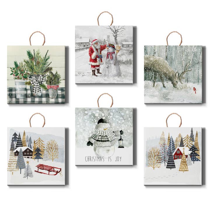 Handmade 6 in. Assorted Wooden Ornaments II set of 6 O for wholesale by Wexford Home