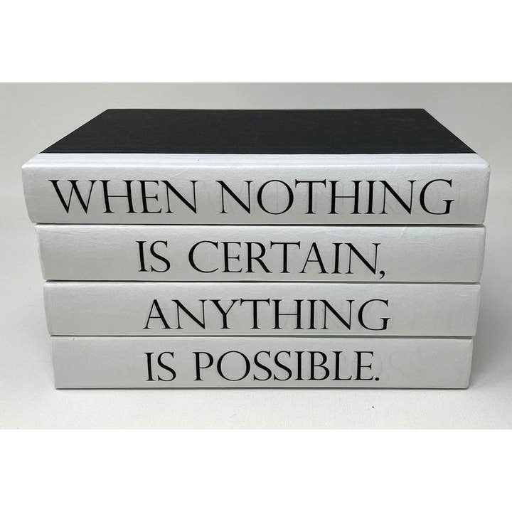 Cuando nada es seguro 4 vol. Cubierta negra 9,5"x5" para venta al por mayor de E. Lawrence, Ltd.