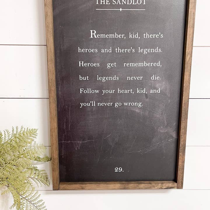 Rustic Oak Designs - Wholesale Sign - The Sandlot book page sign | Sandlot Sign | book page sign | Heros and Legends Sign | kids room sign3