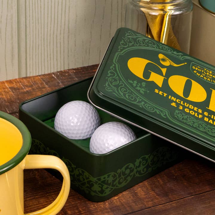 Robert Frederick Ltd - Wholesale Sporting Accessories - The Gentleman’s Emporium Golf Tin Set – 6-in-1 Golf Tool & 3 Balls3