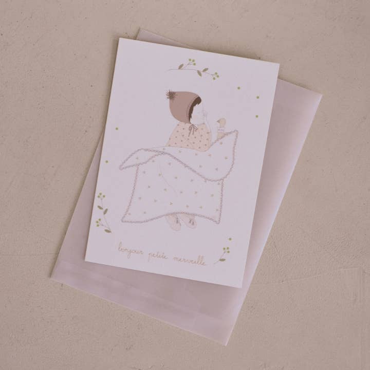 Little Wonder Good Morning Card for wholesale by Gentil Coquelicot Paris