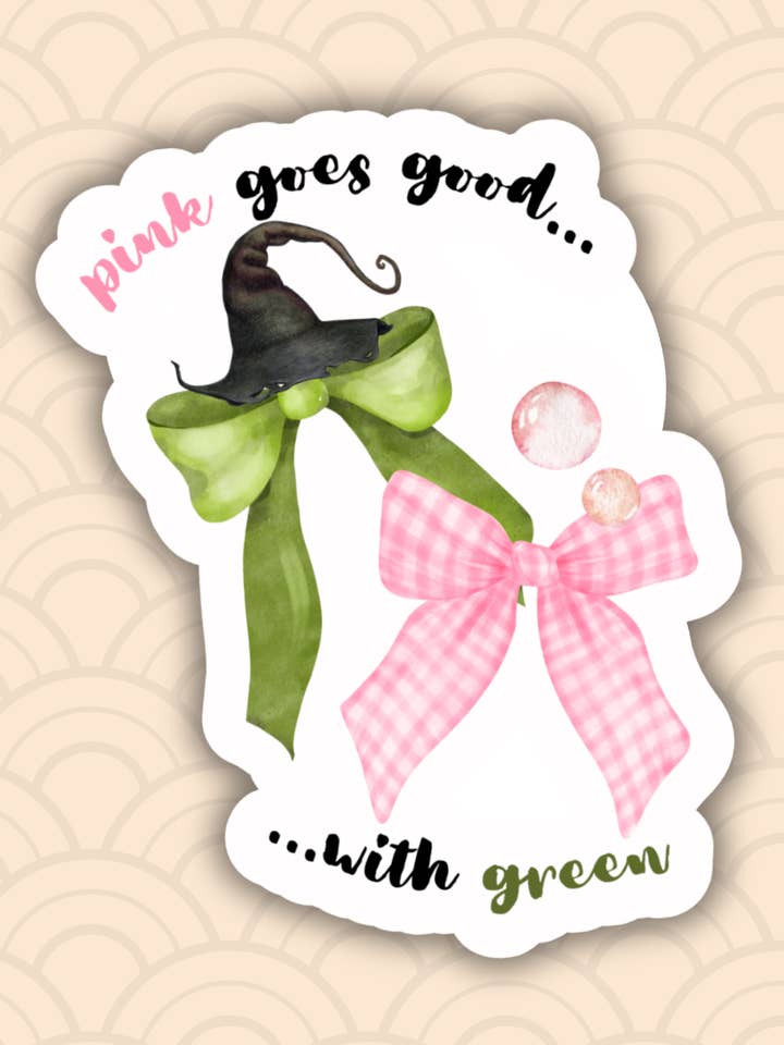 Rosa passt gut zu grünem Wicked-Filmaufkleber. für den Großhandel von Lalatina Shop