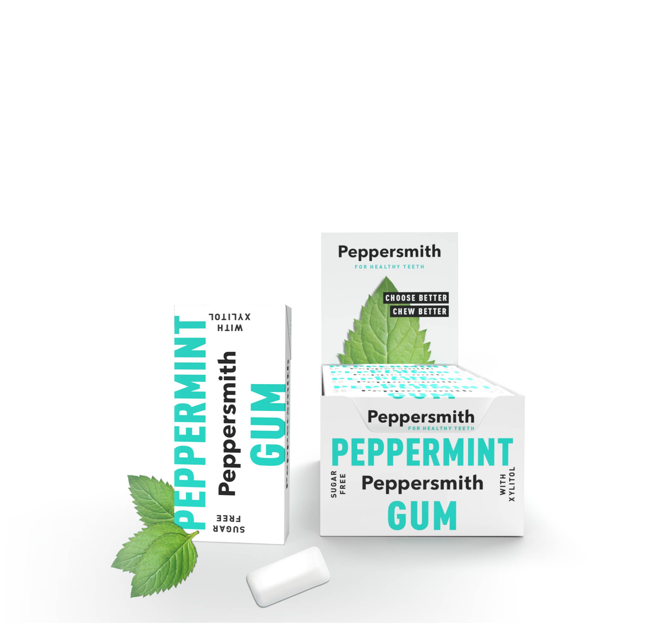Peppersmith Pepermuntkauwgom, 12 x 15 g (1 Doos) voor wholesale door Peppersmith