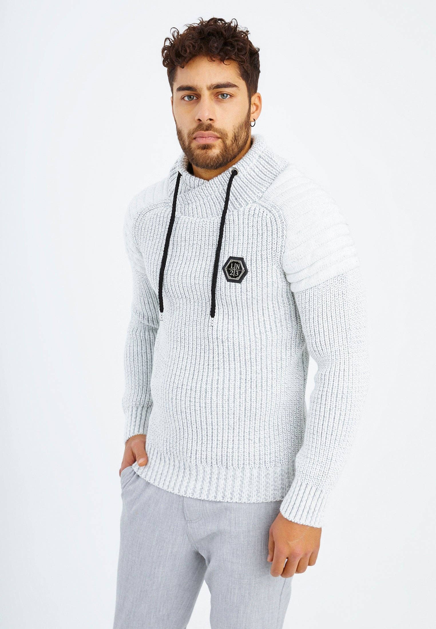 Leif Nelson GmbH - Wholesale Knit Sweater - Men's - Men's Knit Sweater Chunky Knit Shawl Collar LN-523524